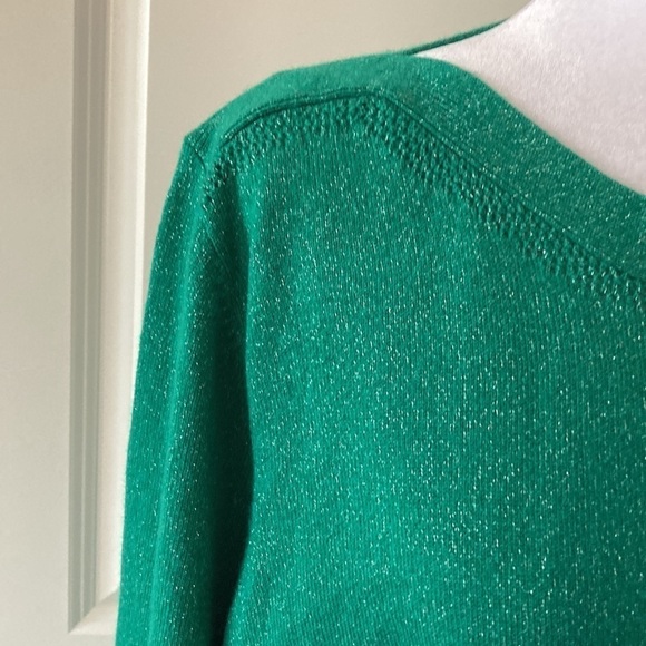 Apt. 9 XXL green sweater metallic threads - Picture 7 of 12